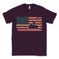 Plum Snowmobile USA Flag Snow Sled Patriotic Snowmobiling Gift Classic Tee - longCreatives