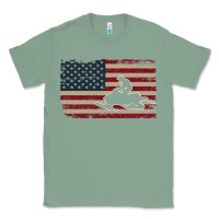 Sage Snowmobile USA Flag Snow Sled Patriotic Snowmobiling Gift Classic Tee - longCreatives