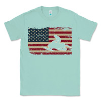 Seafoam Snowmobile USA Flag Snow Sled Patriotic Snowmobiling Gift Classic Tee - longCreatives