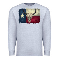 Heather Grey distressed tesas flag Premium Sweatshirt - BarkalooDesign