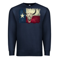 Navy distressed tesas flag Premium Sweatshirt - BarkalooDesign