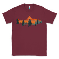 Burgundy Trout Fly Fishing Nature Outdoor Fisherman Gift Classic Tee - longCreatives