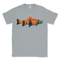 Heather Grey Trout Fly Fishing Nature Outdoor Fisherman Gift Classic Tee - longCreatives