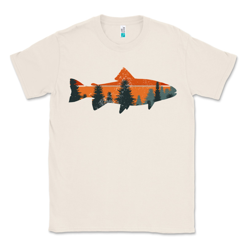 Trout Fly Fishing Nature Outdoor Fisherman Gift Classic Tee by longCreatives | Teevron