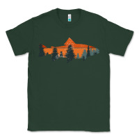 Sports Green Trout Fly Fishing Nature Outdoor Fisherman Gift Classic Tee - longCreatives