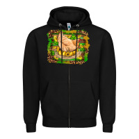 Black st patricks day farm chicken gold eggs leopard serape glitter Zipper Hoodie - Artiststas