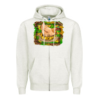 Oatmeal Heather st patricks day farm chicken gold eggs leopard serape glitter Zipper Hoodie - Artiststas