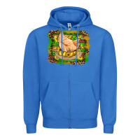 True Royal st patricks day farm chicken gold eggs leopard serape glitter Zipper Hoodie - Artiststas