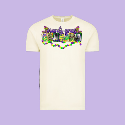 Mardi Gras Grandma Vintage Tee Designed By Cowgirlartshop
