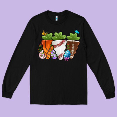 Easter Day Sports Easter Sports Carrots Long Sleeve Tee Designed By Oliviacreatesart