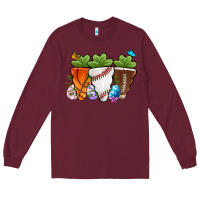 Burgundy Easter Day Sports Easter sports carrots Long Sleeve Tee - OliviaCreatesArt