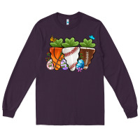 Plum Easter Day Sports Easter sports carrots Long Sleeve Tee - OliviaCreatesArt