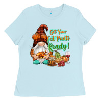 Baby Blue Get your fat pants ready Ladies Tee - NancyCooperArtShop