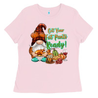 Bubblegum Pink Get your fat pants ready Ladies Tee - NancyCooperArtShop
