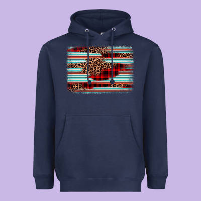 Leopard Serape Background Heavyweight Hoodie Designed By Barkaloodesign