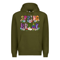 Army Green SPRING BREAK Premium Hoodie - CowhideDigitalArt