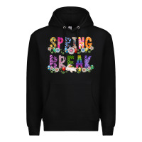 Black SPRING BREAK Premium Hoodie - CowhideDigitalArt