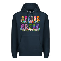 Navy SPRING BREAK Premium Hoodie - CowhideDigitalArt
