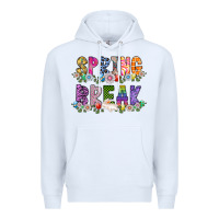 White SPRING BREAK Premium Hoodie - CowhideDigitalArt