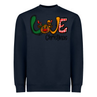 Navy love Christmas Heavyweight Sweatshirt - CowhideDigitalArt