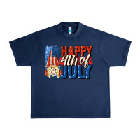 Navy Happy 4th of july gnome Urban Heavy Tee - CowGirlArtShop