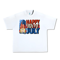 White Happy 4th of july gnome Urban Heavy Tee - CowGirlArtShop
