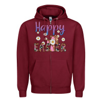 Burgundy happy easter cross Zipper Hoodie - Artiststas