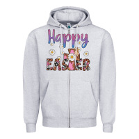 Heather Grey happy easter cross Zipper Hoodie - Artiststas