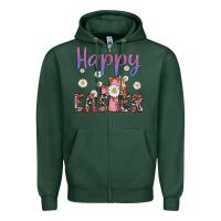Sports Green happy easter cross Zipper Hoodie - Artiststas