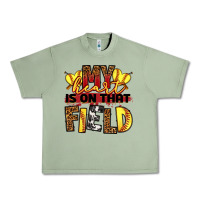 Oil Green softball my heart is on that field Urban Heavy Tee - RanaPortraitStore