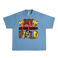 Pebble Blue softball my heart is on that field Urban Heavy Tee - RanaPortraitStore