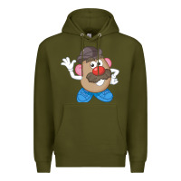 Army Green Womens Mr. Potato Head Simple Portrait Premium Hoodie - longCreatives