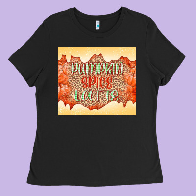 Pumpkin Spice Latte Ladies Tee Designed By Nancycooperartshop