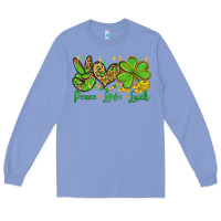 Colony Blue St. Patrick's Day Peace love luck Long Sleeve Tee - OliviaCreatesArt