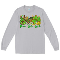 Moon Dust St. Patrick's Day Peace love luck Long Sleeve Tee - OliviaCreatesArt