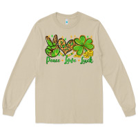 Mushroom St. Patrick's Day Peace love luck Long Sleeve Tee - OliviaCreatesArt