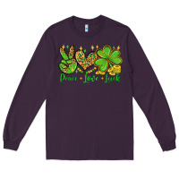 Plum St. Patrick's Day Peace love luck Long Sleeve Tee - OliviaCreatesArt