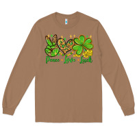 Toasted Coconut St. Patrick's Day Peace love luck Long Sleeve Tee - OliviaCreatesArt