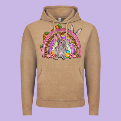 Easter Rainbow Vintage Hoodie Designed By Oliviacreatesart
