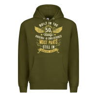 Army Green Mens Vintage 1950s Built In The 50s Fifties Funny 70th Birthday Premium Hoodie - longCreatives