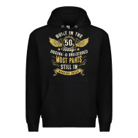 Black Mens Vintage 1950s Built In The 50s Fifties Funny 70th Birthday Premium Hoodie - longCreatives