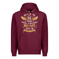 Burgundy Mens Vintage 1950s Built In The 50s Fifties Funny 70th Birthday Premium Hoodie - longCreatives