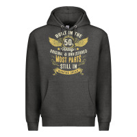 Charcoal Heather Mens Vintage 1950s Built In The 50s Fifties Funny 70th Birthday Premium Hoodie - longCreatives