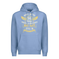 Colony Blue Mens Vintage 1950s Built In The 50s Fifties Funny 70th Birthday Premium Hoodie - longCreatives
