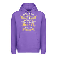 Purple Mens Vintage 1950s Built In The 50s Fifties Funny 70th Birthday Premium Hoodie - longCreatives
