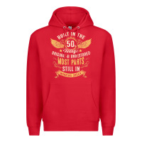 Red Mens Vintage 1950s Built In The 50s Fifties Funny 70th Birthday Premium Hoodie - longCreatives