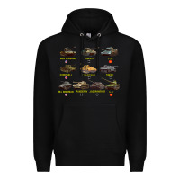 Black Top Ten Best WW2 Tanks M4 Sherman Panzer IV Tiger II T34 Premium Hoodie - longCreatives