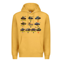 Mustard Top Ten Best WW2 Tanks M4 Sherman Panzer IV Tiger II T34 Premium Hoodie - longCreatives