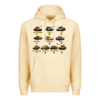 Pina Colada Top Ten Best WW2 Tanks M4 Sherman Panzer IV Tiger II T34 Premium Hoodie - longCreatives