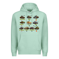 Seafoam Top Ten Best WW2 Tanks M4 Sherman Panzer IV Tiger II T34 Premium Hoodie - longCreatives